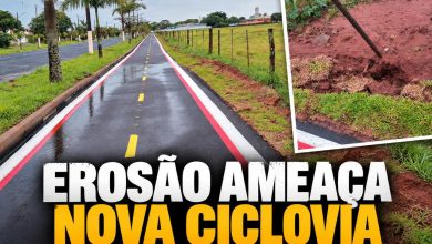 Erosao ameaca nova ciclovia