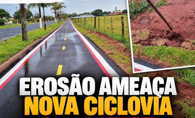 Erosao ameaca nova ciclovia