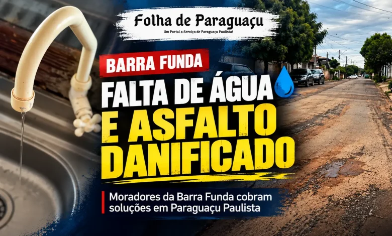 Falta de Agua e Asfalto Danificado