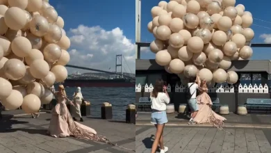Um ensaio pré-wedding virou sensação na internet após uma noiva quase voar segurando um arranjo gigante de balões de hélio. Confira os detalhes!