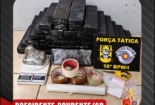 Polícia Militar prende casal e apreende mais de 31 kg de maconha, balança de precisão e celulares em Presidente Prudente. Confira os detalhes.